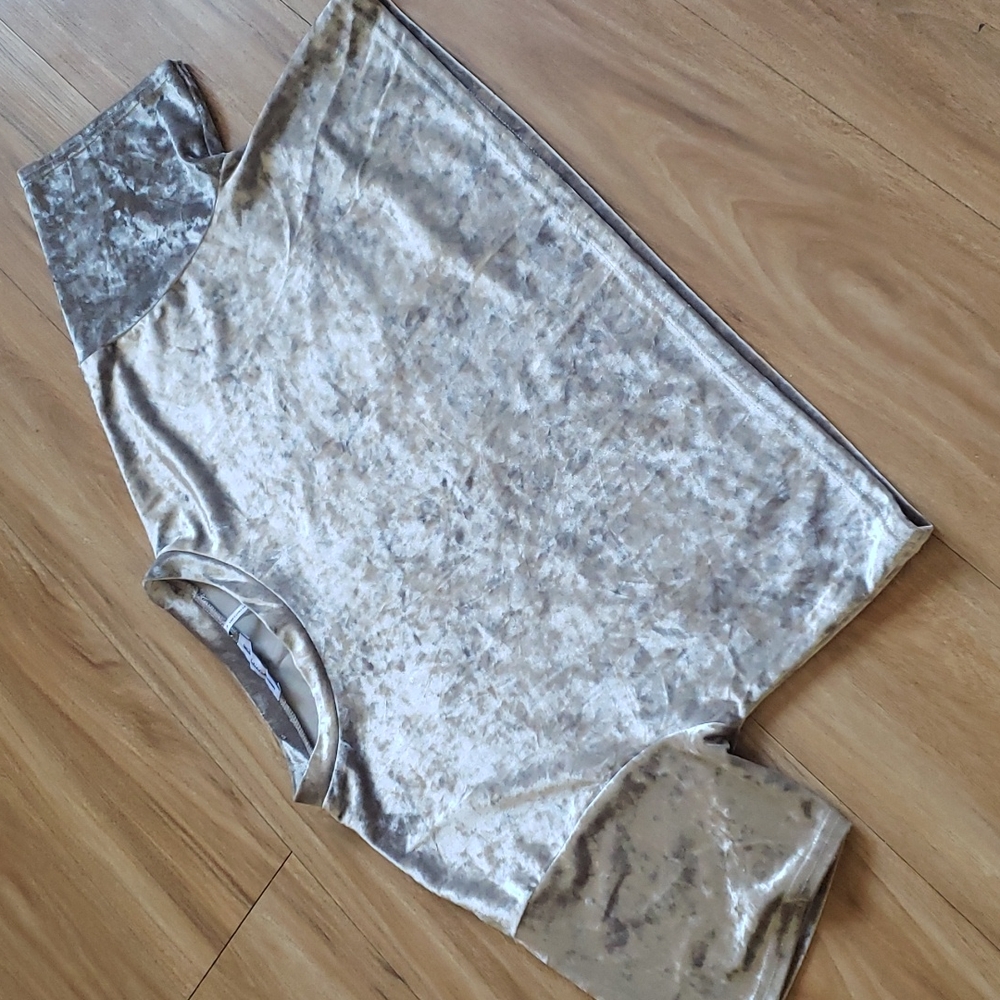 Urban Outfitters Silver Velvet Crop Top Sz Sm